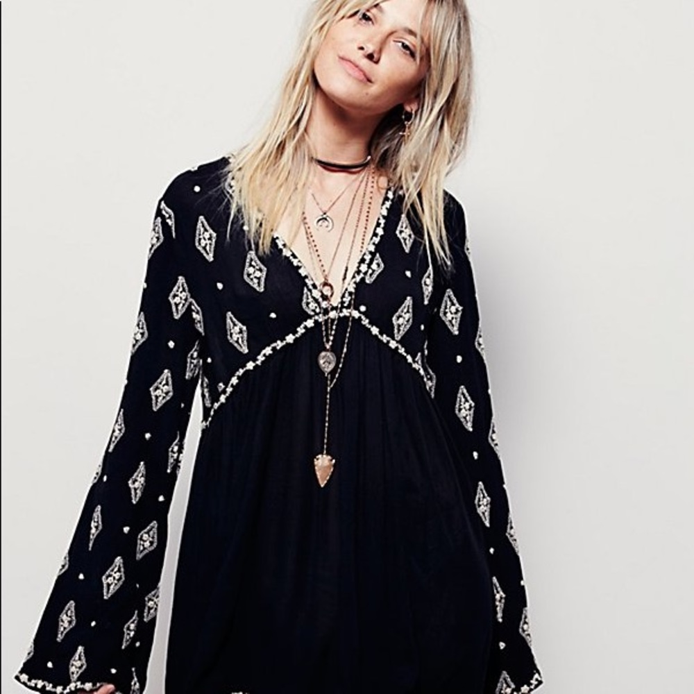 Free People Tunic Dress with Bell Sleeves